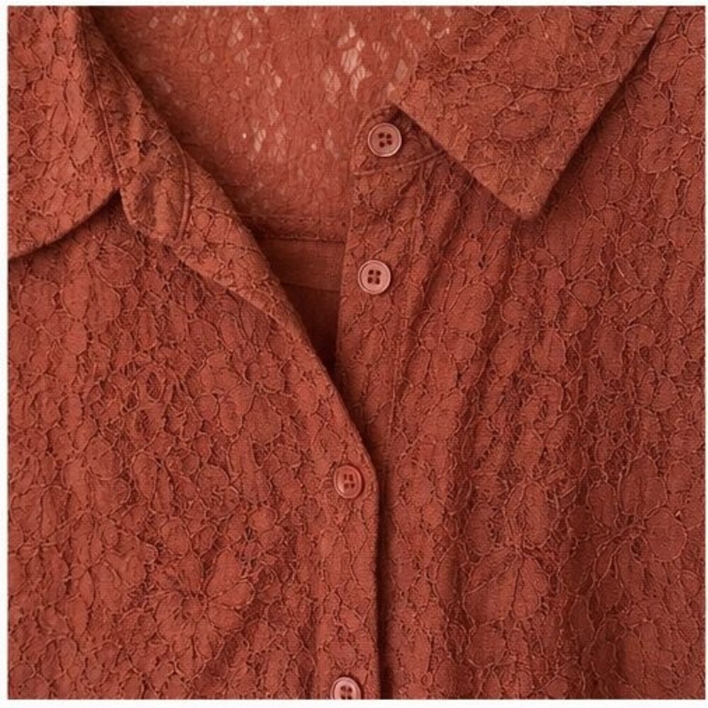 Rust Lace Trim Top - Picture 4 of 6